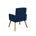 Ver imagem 4 de Poltrona Cadeira Decorativa c/ Costas Vazadas Camila Pés Palito Suede Azul Marinho - LM DECOR
