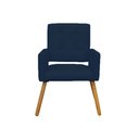 Ver imagem 2 de Poltrona Cadeira Decorativa c/ Costas Vazadas Camila Pés Palito Suede Azul Marinho - LM DECOR