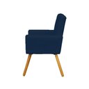 Ver imagem 3 de Poltrona Cadeira Decorativa c/ Costas Vazadas Camila Pés Palito Suede Azul Marinho - LM DECOR