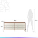 Ver imagem 4 de Conjunto 2 Mesas de Cabeceira e Cômoda 6 Gavetas Jasper - Off White Fosco C/ Canella - Champanhe