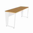 Ver imagem 5 de Mesa Escrivaninha 1,80 m X 0,60 m Escritório Corporativo Pés Metal 100% MDF F5 Office Cor:Freijó