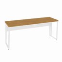 Ver imagem 2 de Mesa Escrivaninha 1,80 m X 0,60 m Escritório Corporativo Pés Metal 100% MDF F5 Office Cor:Freijó