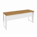 Ver imagem 6 de Mesa Escrivaninha 1,80 m X 0,60 m Escritório Corporativo Pés Metal 100% MDF F5 Office Cor:Freijó