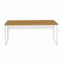 Ver imagem 4 de Mesa Escrivaninha 1,80 m X 0,60 m Escritório Corporativo Pés Metal 100% MDF F5 Office Cor:Freijó