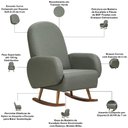 Ver imagem 4 de Poltrona de Amamentação com Balanço Base Milka Dolce D02 Tramado Verde C-296 - Lyam Decor