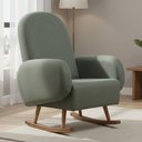 Ver imagem 2 de Poltrona de Amamentação com Balanço Base Milka Dolce D02 Tramado Verde C-296 - Lyam Decor