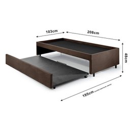 Bicama Box Solteirão 96x203 Cm Suede com Dois Colchões Adapto Molas Ensacadas Ecoflex - 3