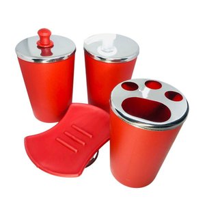 Kit Saboneteira Banheiro Conjunto Lavabo com 8 Peças Inox