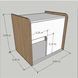 Mesa de Cabeceira Cama Pet Cães 45x55x60 Branco e Madeirado - 4