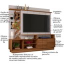 Ver imagem 3 de Estante Home Theater para TV até 65 Polegadas Sala de Estar Vivaz Matte/Off White - Frade