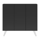 Ver imagem 2 de Gabinete Banheiro 3 Portas Retrô 90Cm Multimóveis V5030 Preto/Branco Preto/Branco