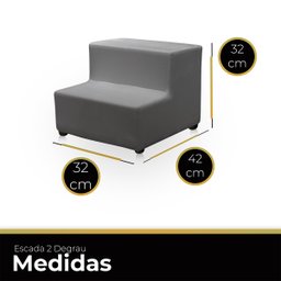 Escada Escadinha 2 Degraus Para Maca Estetica Escadinha Estetica Clinica Escada de Maca Suede Cinza  - 5