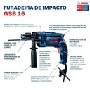 Ver imagem 2 de Furadeira de Impacto 1/2 Pol Gsb16re 850w Bosch + Acess 220v