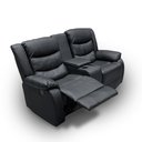 Ver imagem 3 de Sofá Reclinável Sala de Cinema 2 Lugares Massagem Aquecimento Hollywood Manual Porta Copos Baú Centr