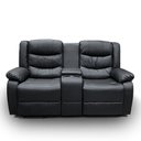 Ver mais imagens de Sofá Reclinável Sala de Cinema 2 Lugares Massagem Aquecimento Hollywood Manual Porta Copos Baú Centr