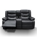 Ver imagem 5 de Sofá Reclinável Sala de Cinema 2 Lugares Massagem Aquecimento Hollywood Manual Porta Copos Baú Centr