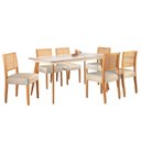Ver imagem 2 de Conjunto Sala de Jantar 6 Lugares Tampo Vidro/MDF 160cm Madeira Maciça Mesa Mad e Cadeiras Versales