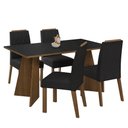 Ver imagem 2 de Conjunto Sala de Jantar Tampo de Madeira 4 Cadeiras Rustic/preto/oxford Tulum Madesa