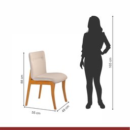 Conjunto Sala de Jantar Mesa Mad 160cm com 6 Cadeiras Debora estrutura em madeira Maciça e Tampo MDF/Vidro - 10