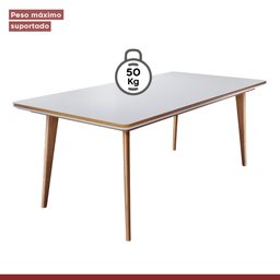 Conjunto Sala de Jantar Mesa Mad 160cm com 6 Cadeiras Debora estrutura em madeira Maciça e Tampo MDF/Vidro - 5