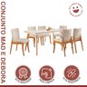 Conjunto Sala de Jantar Mesa Mad 160cm com 6 Cadeiras Debora estrutura em madeira Maciça e Tampo MDF/Vidro - 2