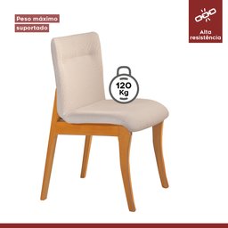 Conjunto Sala de Jantar Mesa Mad 160cm com 6 Cadeiras Debora estrutura em madeira Maciça e Tampo MDF/Vidro - 8