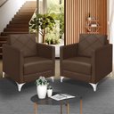 Ver imagem 1 de Kit 2 Poltrona Helena Decorativa Clinica e Recepção:marrom