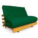 Ver imagem 1 de Sofá Cama Casal Futon Tokio Verde Bandeira Madeira Maciça Grapia Cor Natural