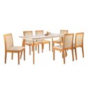 Ver imagem 2 de Conjunto Sala de Jantar 6 Lugares Tampo Vidro/MDF 160cm Madeira Maciça Mesa Mad e Cadeiras Hydra Cin