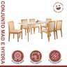 Conjunto Sala de Jantar Mesa Mad 160cm com 6 Cadeiras Hydra estrutura em madeira Maciça e Tampo MDF/Vidro - 14