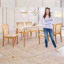 Ver imagem 5 de Conjunto Sala de Jantar 6 Lugares Tampo Vidro/MDF 160cm Madeira Maciça Mesa Mad e Cadeiras Hydra Cin