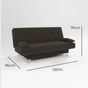 Ver imagem 4 de Sofá Cama 1,80m Iara Suede Marrom Madelina Decor