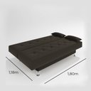 Ver imagem 5 de Sofá Cama 1,80m Iara Suede Marrom Madelina Decor