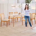 Ver imagem 5 de Conjunto Sala de Jantar 6 Lugares Tampo Vidro/MDF 160cm Madeira Maciça Mesa Mad e Cadeiras Berlim Ci