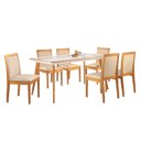 Ver imagem 2 de Conjunto Sala de Jantar 6 Lugares Tampo Vidro/MDF 160cm Madeira Maciça Mesa Mad e Cadeiras Berlim Ci