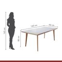 Ver imagem 3 de Conjunto Sala de Jantar 6 Lugares Tampo Vidro/MDF 160cm Madeira Maciça Mesa Mad e Cadeiras Berlim Ci