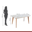 Ver imagem 3 de Conjunto Sala de Jantar 4 Lugares Tampo Vidro/MDF 120cm Madeira Maciça Mesa e Cadeiras Versales Cina