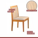 Ver imagem 7 de Conjunto Sala de Jantar 4 Lugares Tampo Vidro/MDF 120cm Madeira Maciça Mesa Versales Cadeiras Hydra