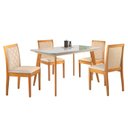 Ver imagem 2 de Conjunto Sala de Jantar Mesa Versales 120cm com 4 Cadeiras Berlim estrutura em madeira Maciça e Tampo MDF/Vidro