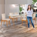 Ver imagem 5 de Conjunto Sala de Jantar Mesa Versales 140cm com 6 Cadeiras Debora estrutura em madeira Maciça e Tampo MDF/Vidro