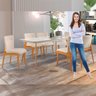 Conjunto Sala de Jantar Mesa Versales 140cm com 6 Cadeiras Debora estrutura em madeira Maciça e Tampo MDF/Vidro - 5