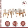 Conjunto Sala de Jantar Mesa Versales 140cm com 6 Cadeiras Debora estrutura em madeira Maciça e Tampo MDF/Vidro - 14