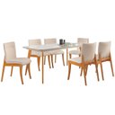 Ver imagem 2 de Conjunto Sala de Jantar Mesa Versales 140cm com 6 Cadeiras Debora estrutura em madeira Maciça e Tampo MDF/Vidro