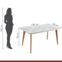 Ver imagem 3 de Conjunto Sala de Jantar Mesa Versales 140cm com 6 Cadeiras Debora estrutura em madeira Maciça e Tampo MDF/Vidro