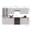 Ver imagem 4 de Armário de Cozinha Modulada Completa Fidelitá Nara 100% MDF 6 Peças 360cm 16 Portas 2 Gavetas com