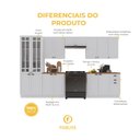 Ver imagem 5 de Armário de Cozinha Modulada Completa Fidelitá Nara 100% MDF 6 Peças 360cm 16 Portas 2 Gavetas com