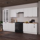 Ver imagem 1 de Armário de Cozinha Modulada Completa Fidelitá Nara 100% MDF 6 Peças 360cm 16 Portas 2 Gavetas com