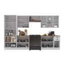 Ver imagem 3 de Armário de Cozinha Modulada Completa Fidelitá Nara 100% MDF 6 Peças 360cm 16 Portas 2 Gavetas com
