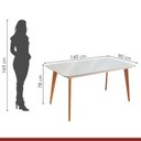 Ver imagem 3 de Conjunto Sala de Jantar 6 Lugares Tampo Vidro/MDF 140cm Madeira Maciça Mesa Versales Cadeiras Berlim