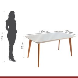 Conjunto Sala de Jantar Mesa Versales 140cm com 6 Cadeiras Berlim estrutura em madeira Maciça e Tampo MDF/Vidro - 3